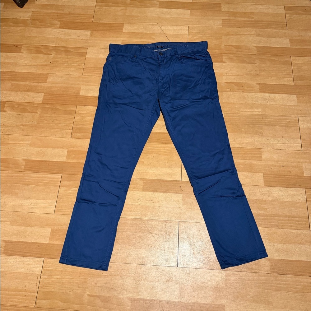 🎯Zara Men Skinny Fit Chinos Cotton Vintage Casual navy Dress Pants minimalist 34